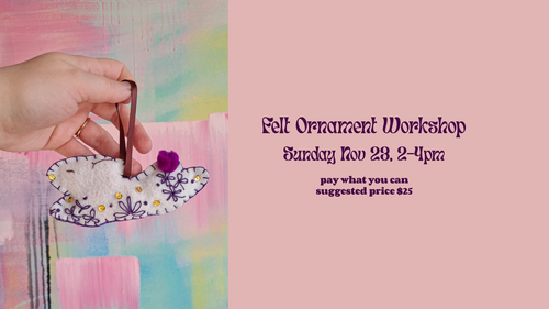 Rabbit Felt Ornament Class poster