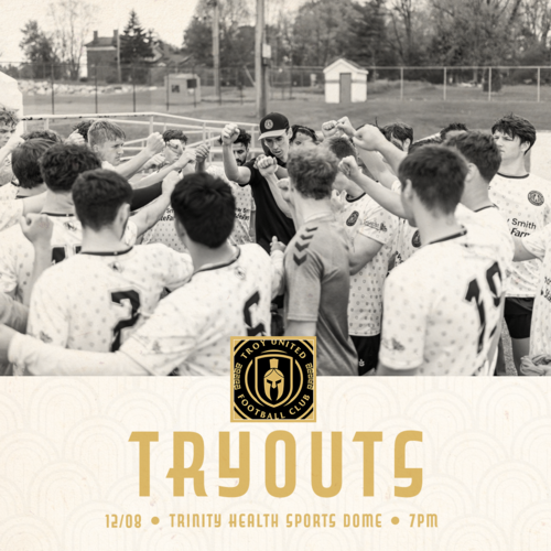 2025 Troy United Tryouts poster