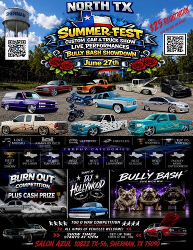 NORTH TX SUMMER-FEST CUSTOM CAR & TRUCK SHOW - BULLY BASH SHOWDOWN poster