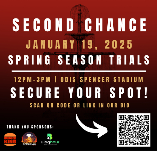 Second Chance Fountain City FC Spring 2025 Tryout poster