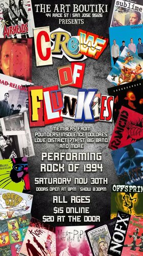 Crew of Flunkies - Playing Rock from 1994 poster