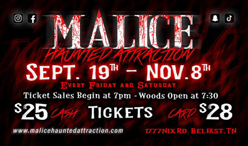MALICE HAUNTED ATTRACTION poster
