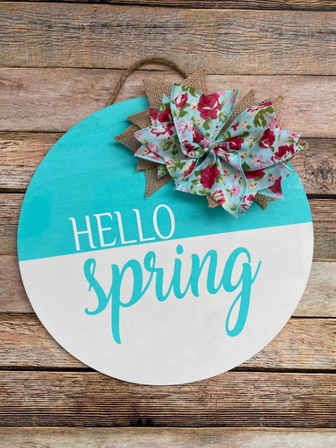 Hello Spring Door Hanger Paint Party! poster