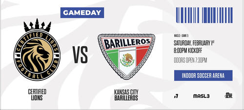 Certified Lions vs. Kansas City Barilleros poster