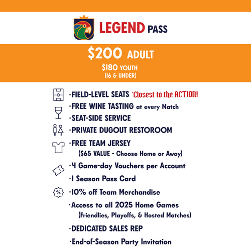 2025 RGV Pro Soccer Season Tickets (Legend VIP) poster