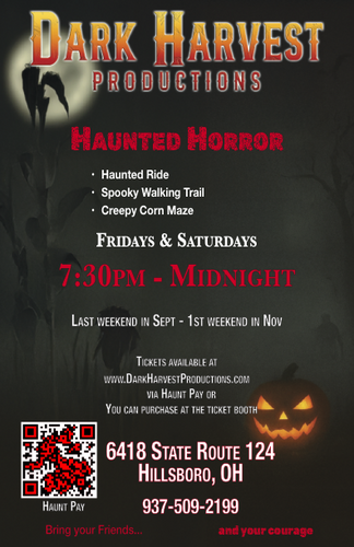 Dark Harvest Productions Evening Haunt: 3 Haunted Attractions/Entertainment poster