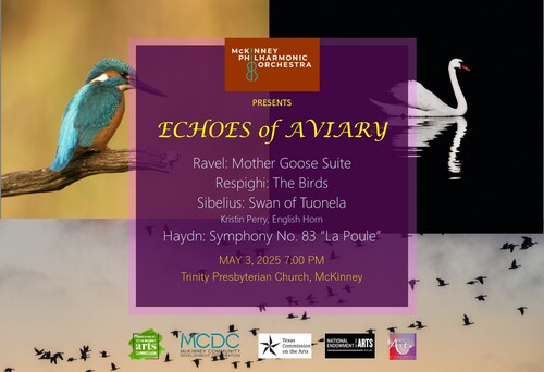 McKinney Philharmonic Orchestra presents MasterWorks Series 3. "Echoes of Aviary" poster