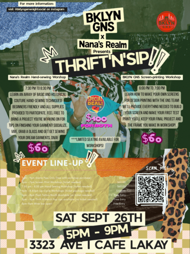 BKLYN Game Night Social x Nana's Realm presents: Thrit'n'Sip poster