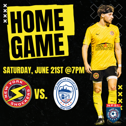 Shockers Men's Home Game VS. American Soccer Club NY June 21st poster