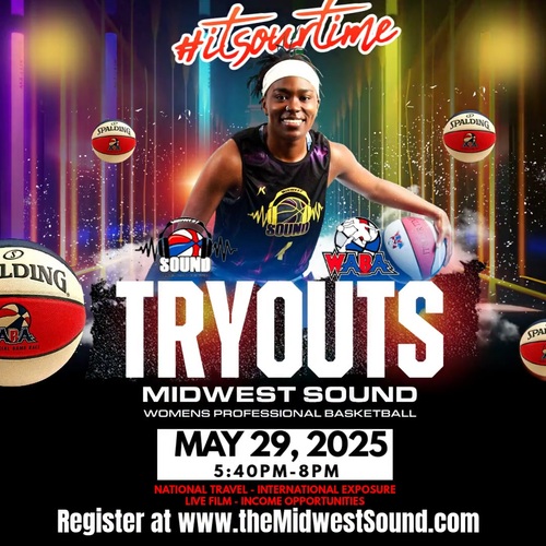 Midwest Sound Women's Pro Basketball Tryouts poster