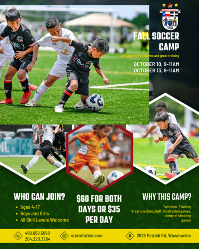 Fall Camp 2025 October 10th and 13th poster