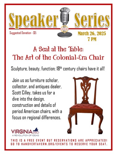 Speaker Series - The Art of a Colonial-Era Chair poster