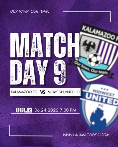 Kalamazoo FC Men vs. Midwest United FC poster